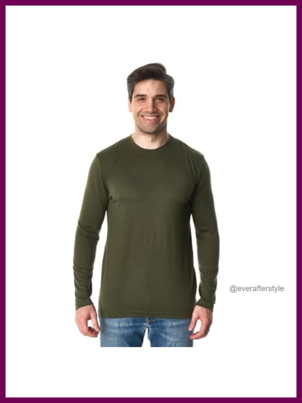100% Merino Wool Thermal Long Sleeve Base Layer Undershirt Men